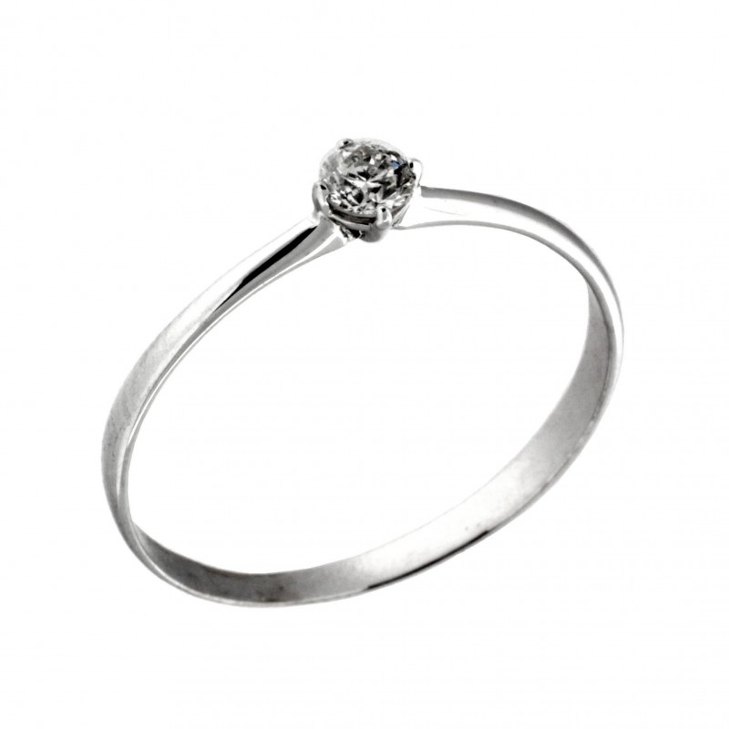 Solitario diamantes oro blanco, oro 18k [ 82-60076-s ]