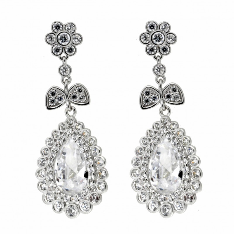 Pendientes oro blanco oro 18k [82-60514-p]