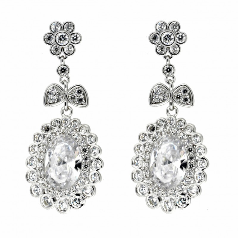 Pendientes oro blanco oro 18k [82-60515-p]