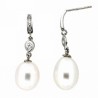 Pendientes perla oro blanco oro 18k [82-60550-p]
