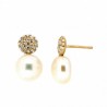 Pendientes perla oro amarillo 18K [82-60582P-P]