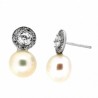 Pendientes perla oro blanco 18K [82-60586P-1-P]