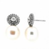Pendientes perla oro blanco 18K [82-60606P-1-P]