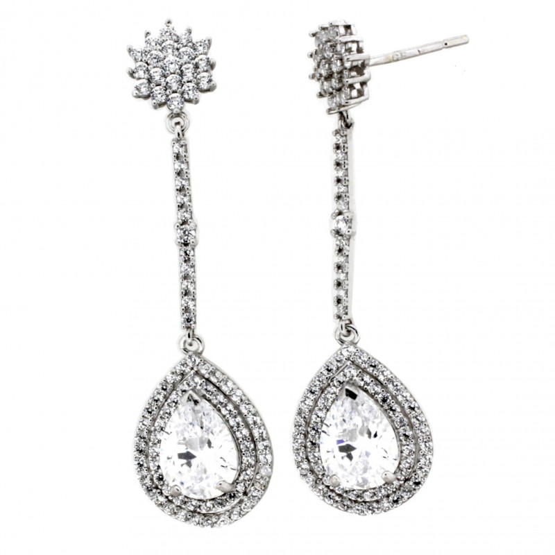 Pendientes oro blanco oro 18k [82-60747-1-p]