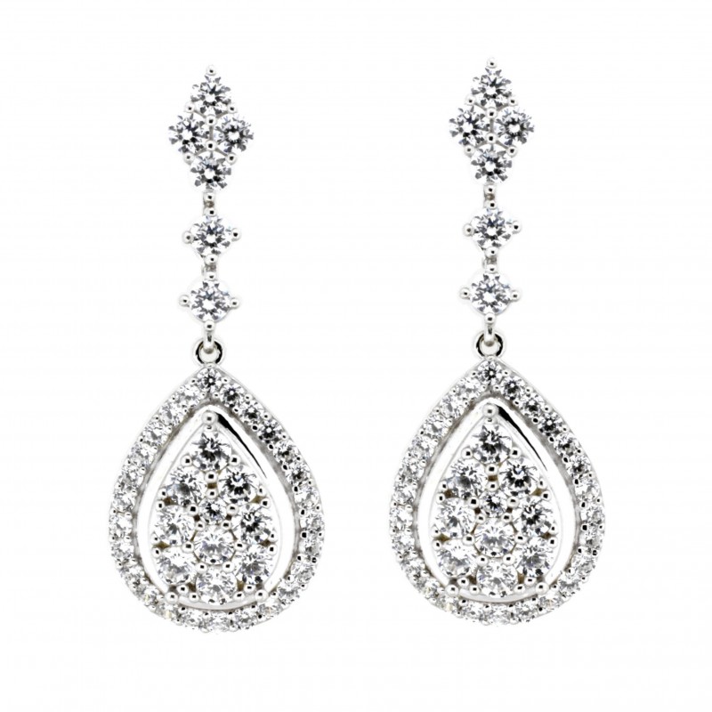 Pendientes oro blanco oro 18k [82-61025-1-p]