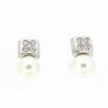 Pendientes perla oro blanco