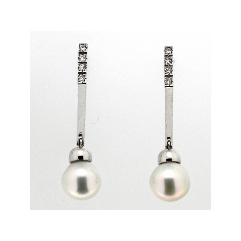 Pendientes diamantes australiana oro 18k [82-6573-p]