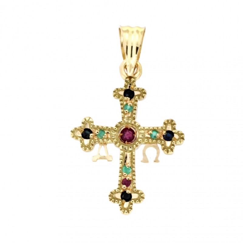 Cruz asturias centro rubi oro de 18k [8-3343-r]
