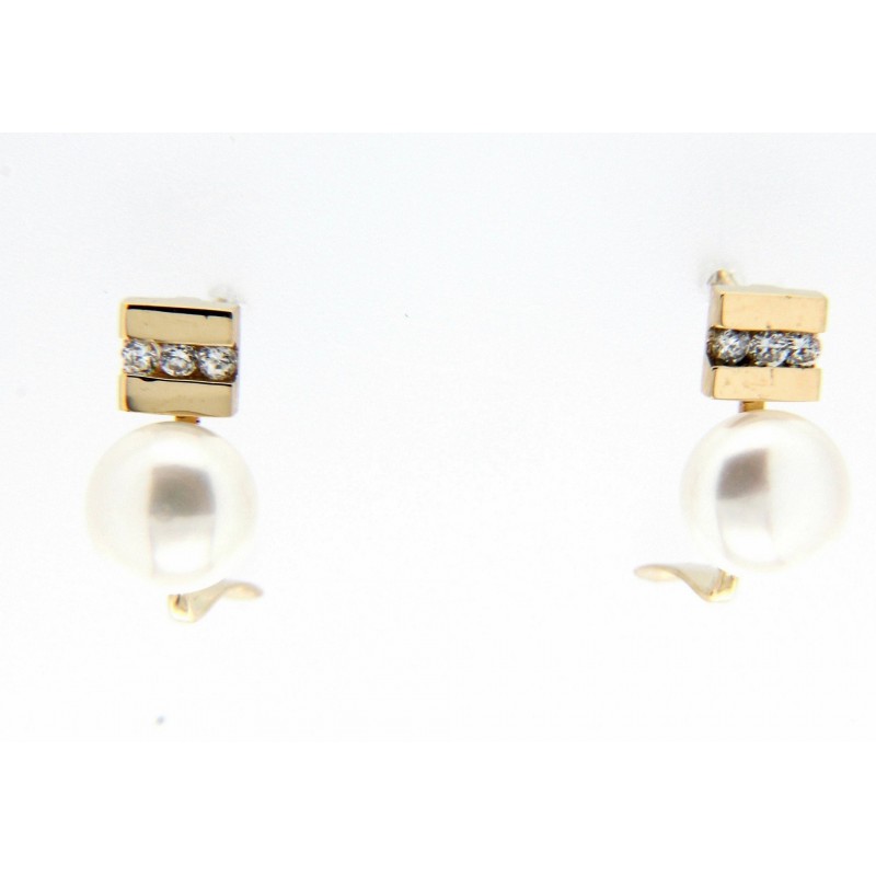 Pendientes perla oro amarillo 18K [85-5224-P]