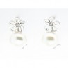 Pendientes perla oro blanco 18K [85-5340-1-P]
