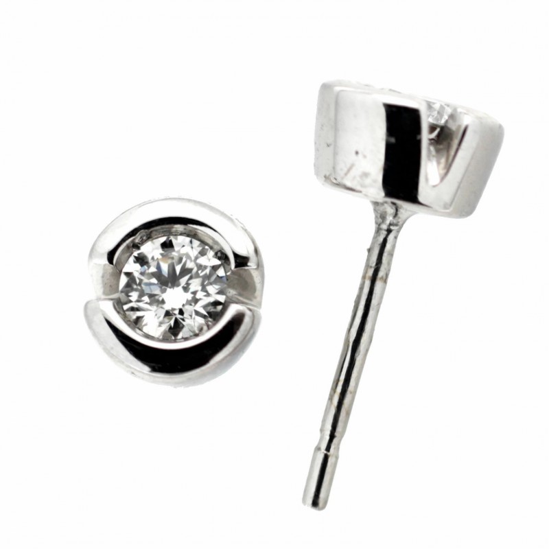 Pendientes diamantes oro blanco 18K [86-8652-1-P]