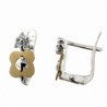 Pendientes comunion bicolor Oro 18k [86-9651-P]