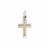Cruz bicolor oro de 18k garantizado [86-9840]