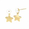 Pendientes perla estrella oro amarillo 18K [88-2634-P]
