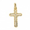 Cruz piedras oro de 18k [90-7579]