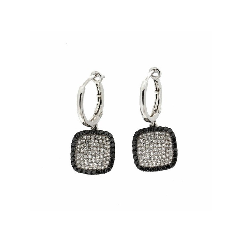 Pendientes diamantes oro blanco 18K [91-43233-P]