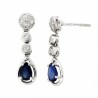 Pendientes diamantes zafiro oro 18k [92-10879-z-p]