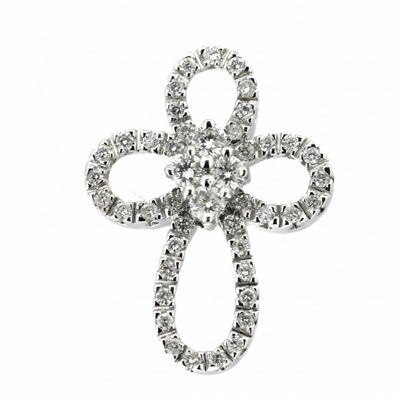 Cruz diamantes oro de 18k garantizado [93-2051]