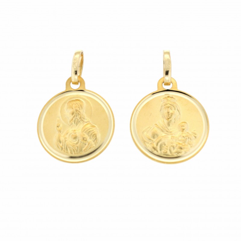 Medalla escapulario con bisel oro 18k [21-5003-114]