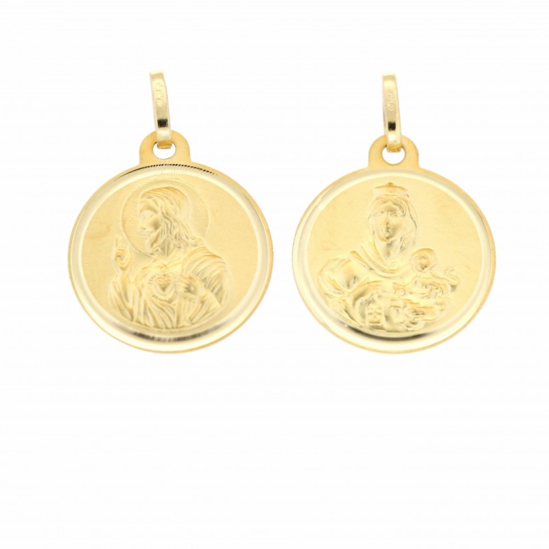 Medalla escapulario con bisel oro 18k [21-5003-116]