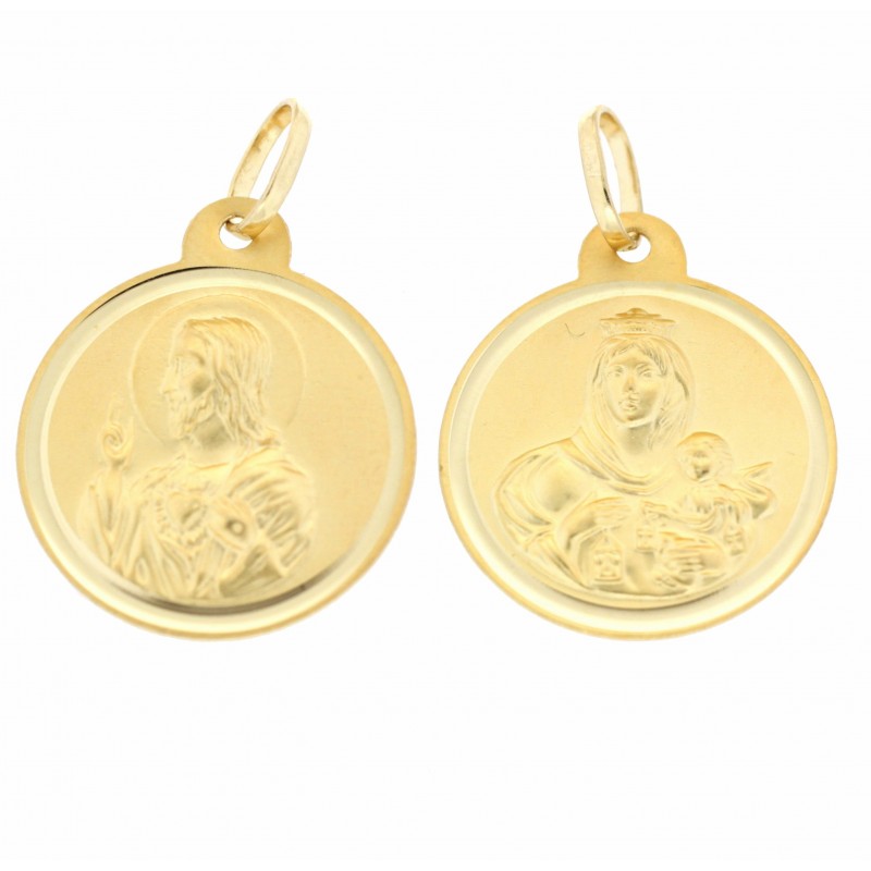 Medalla escapulario con bisel oro 18k [21-5003-120]