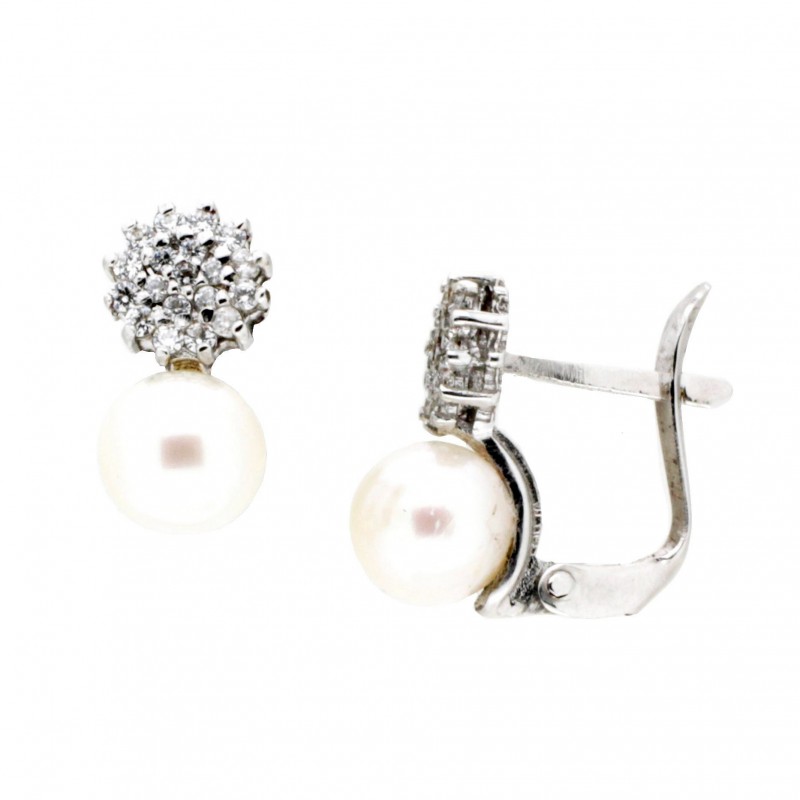 Pendientes perla comunion oro blanco Oro 18k [94-4038-1-P]
