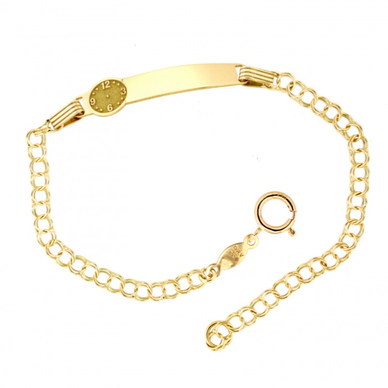 Pulsera bebe con reloj oro 18k [2-192-pu]