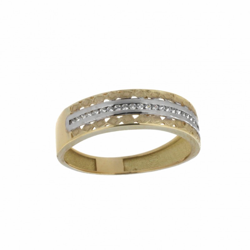 Anillo sortija oro bicolor 18k [2-2043-s ]