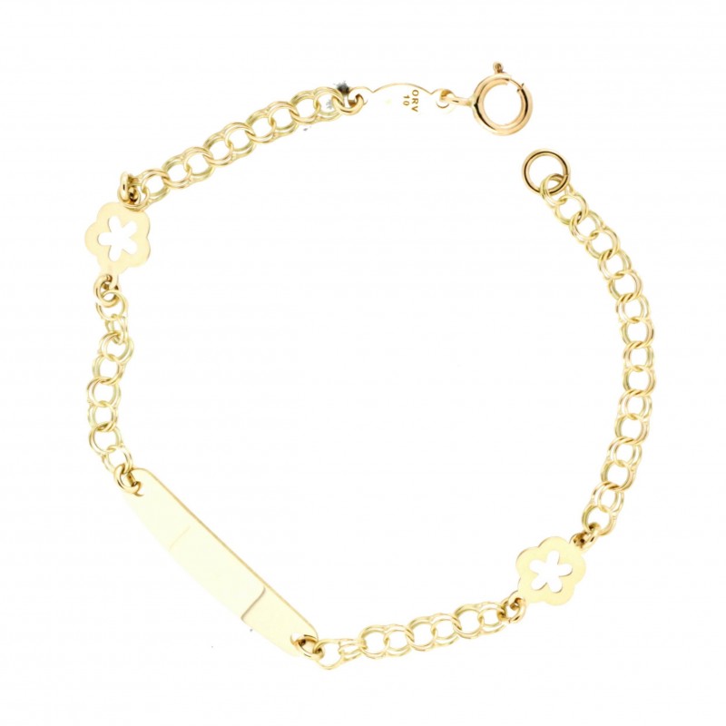Pulsera chapa bebé oro 18k [2-207h-14]