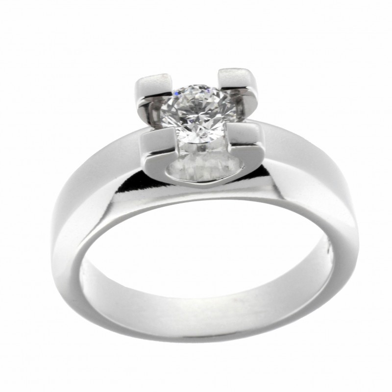 Solitario diamantes, oro 18k [ le-1011-s ]