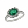 Sortija diamantes esmeralda