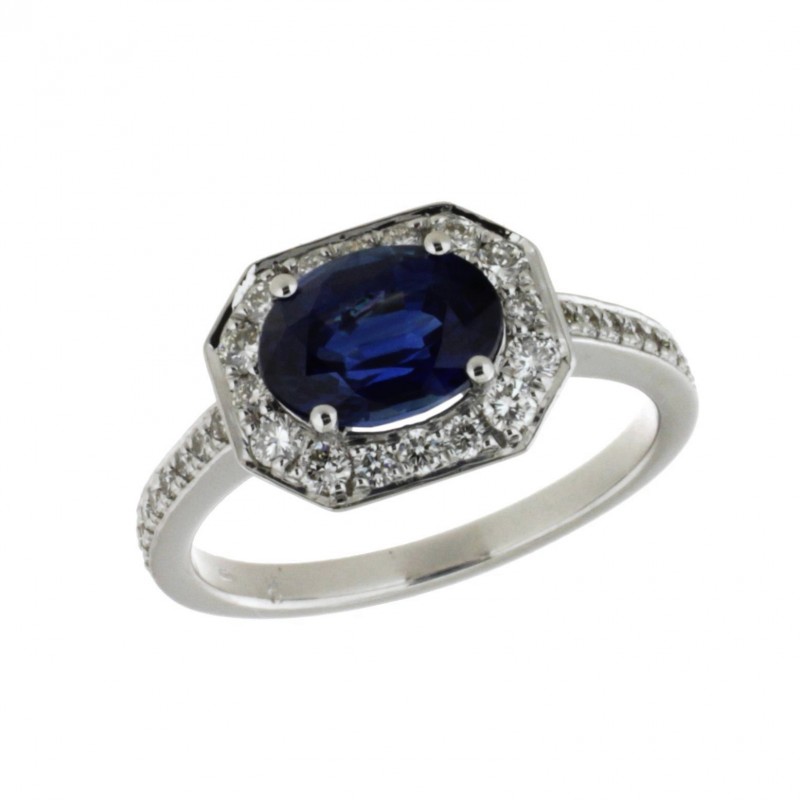 Sortija diamantes zafiro