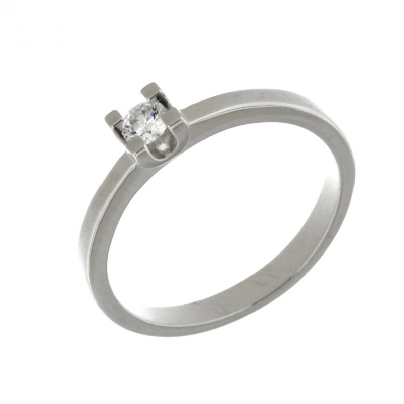 Solitario diamantes oro blanco, oro 18k [ le-2003-12-s ]