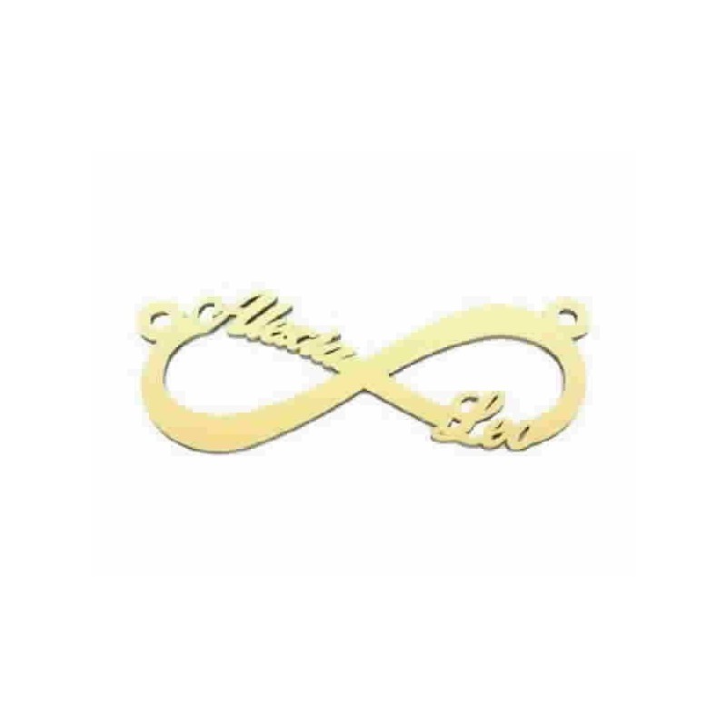 Colgante infinito nombres con cadena oro amarillo 18k [2-285-c ]