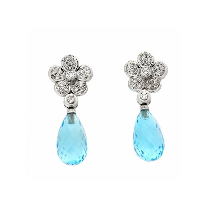Pendientes diamantes topacio oro 18k [le-p-115-t-p]
