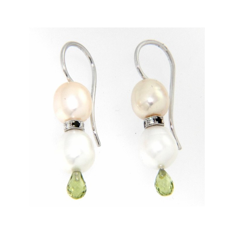Pendientes perla diamantes oro 18k [le-p-119-2-p]