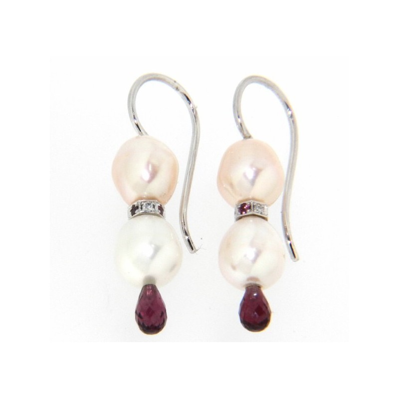 Pendientes perla diamantes oro 18k [le-p-119-3-p]