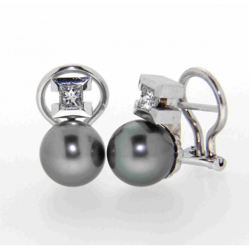 Pendientes diamantes tahiti oro blanco 18K [LE-P-19-T-P]