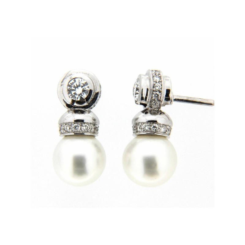 Pendientes diamantes australiana oro blanco 18K [LE-P-20-A-P]