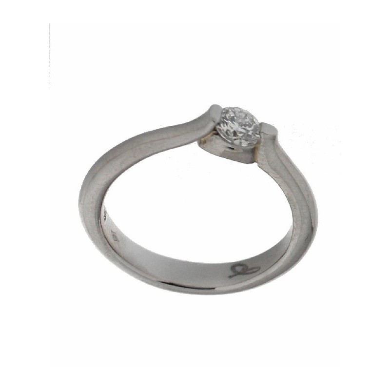 Solitario platino diamantes, oro 18k [ le-p-2-31-s ]