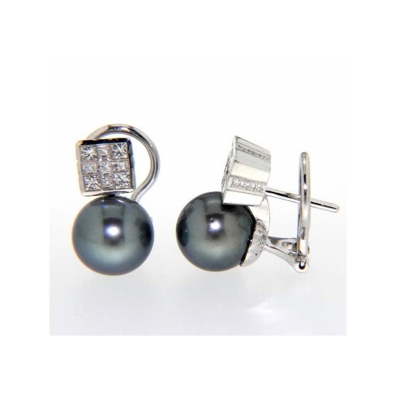 Pendientes diamantes tahiti oro blanco 18K [LE-P-23-T-P]