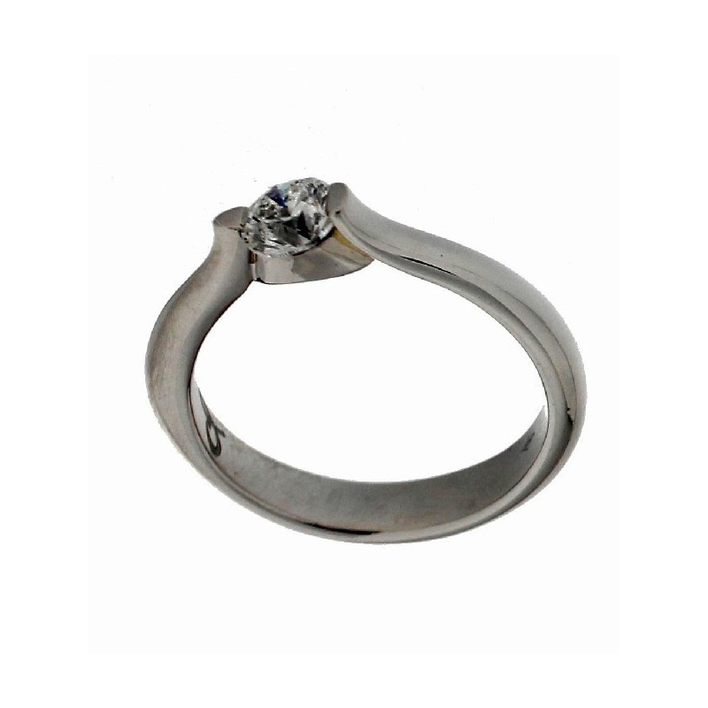 Solitario platino diamantes, oro 18k [ le-p-2-50-s ]