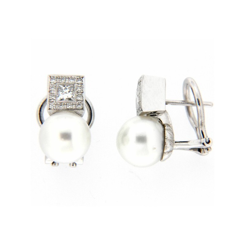 Pendientes diamantes australiana oro blanco 18K [LE-P-28-A-P]