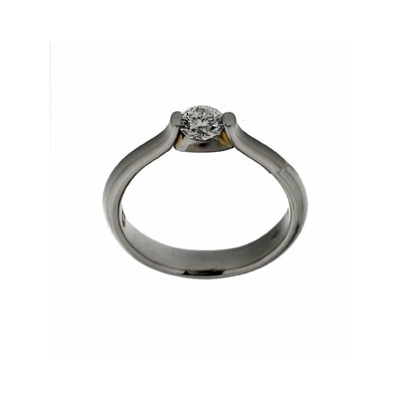 Solitario platino diamantes, oro 18k [ le-p-3-40-s ]