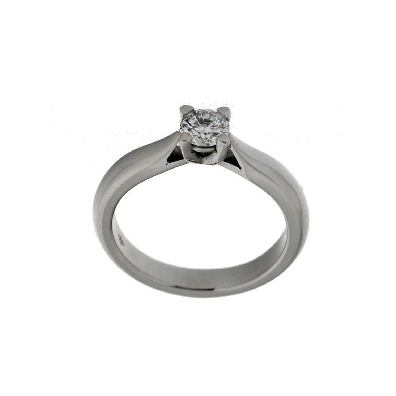 Solitario platino diamantes, oro 18k [ le-p-4-38-s ]