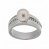 Sortija perla diamantes