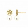 Pendientes perla oro amarillo 18K [2-33-A-P]