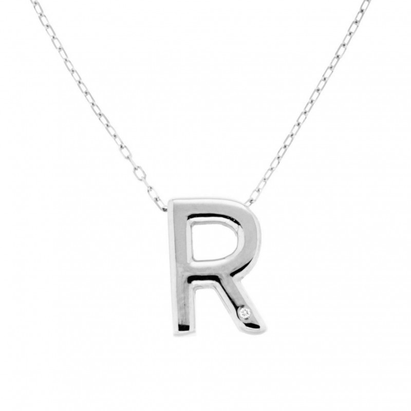 Colgante diamantes letra r con cad ob oro blanco 18k [26-10074-r-b ]