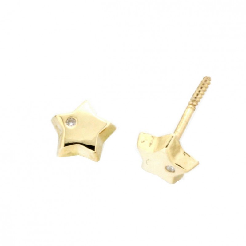 Pendientes estrella diamantes oro amarillo