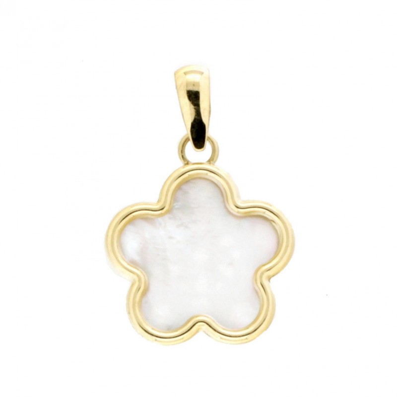 Colgante flor nacar oro amarillo 18k [26-10150 ]
